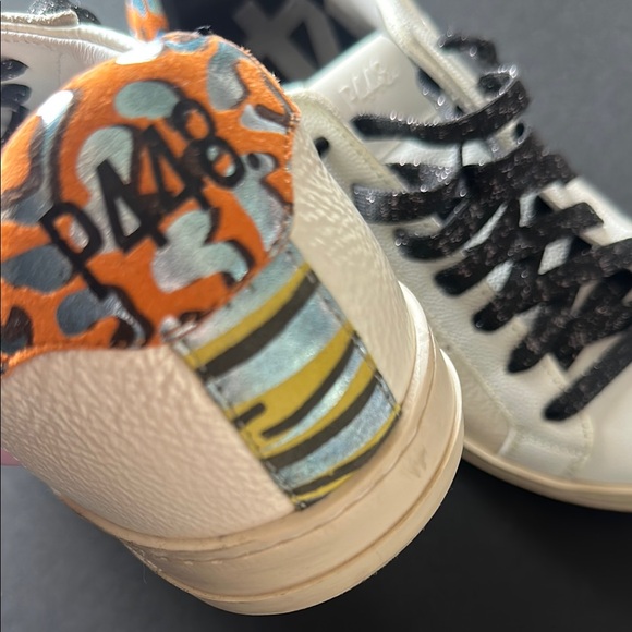 P448 White and Orange Sneakers - Picture 4 of 5